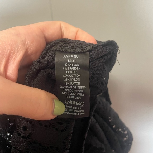 Anna Sui Black Lace Tunic Blouse Small - Picture 9 of 9